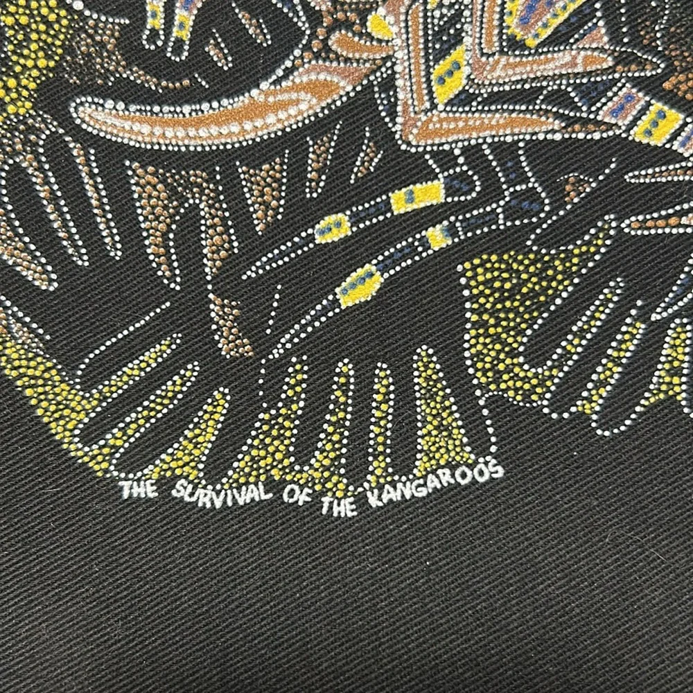 Uluru Aboriginal Art AUSTRALIA PRINT + Survival of the Kangaroos on Cotton Mat